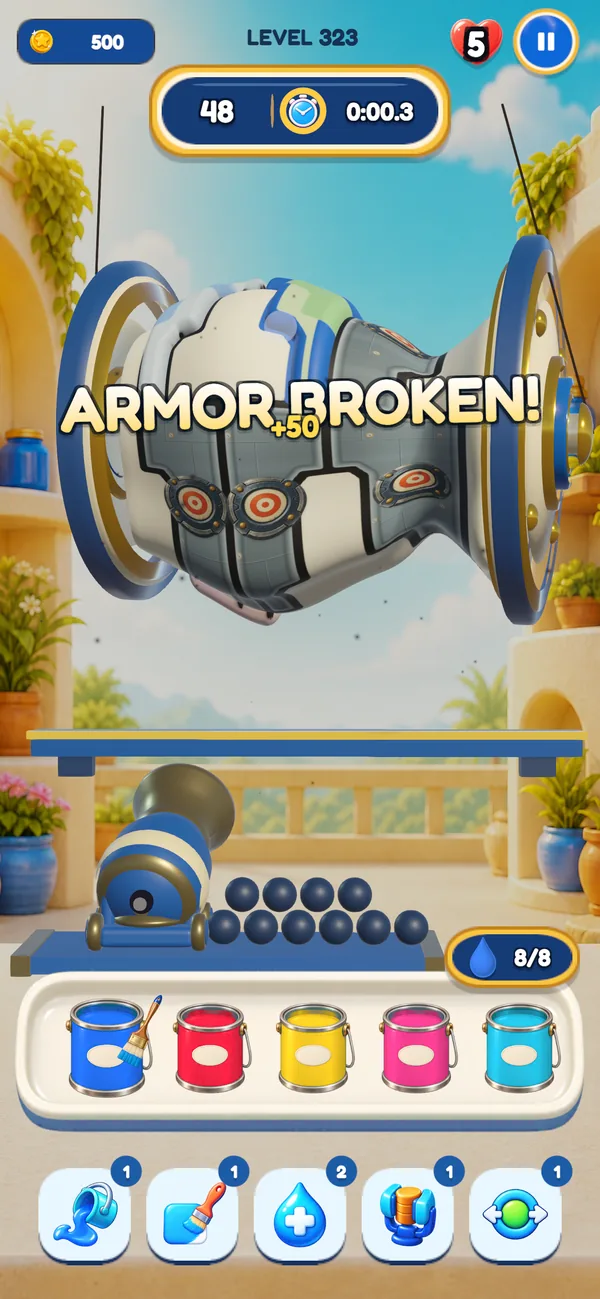 An Armor Broken banner over a Chromaroll drum shedding its plates